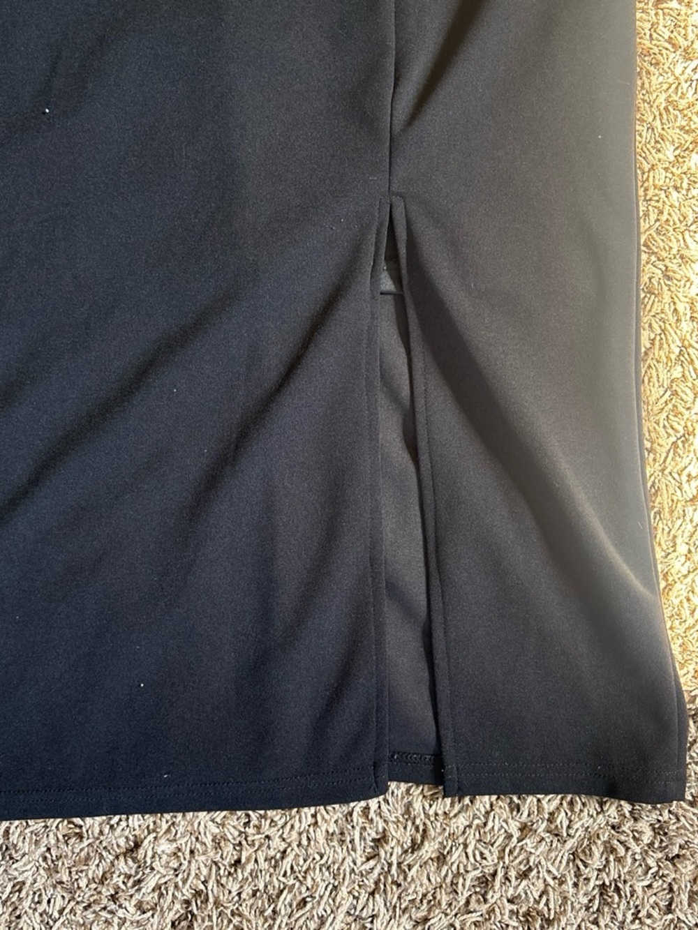 Tie-Shoulder Black V-Neck Midi Dress - Picture 3 of 4